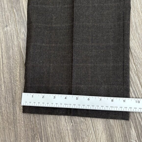 VTG Polo Ralph Lauren Brown Tweed Pants Pleated Plaid 90s Mens 40 Cashmere Wool - Picture 13 of 14